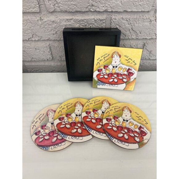Tracy Flickering Set Of Four Mud Pie Coasters - Picture 3 of 6